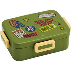 스케이터 락 런치 박스 650ml 도시락 상자 마블 밀리터리 MARVEL 일본제 YZFL7, 단일옵션, 1개