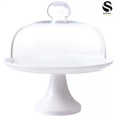 SH몰 케이크트레이 케이크진열대 케이크접시 케익스탠드 디저트 컵케이크 생일파티, 유리 커버 (직경 26cm), 1개