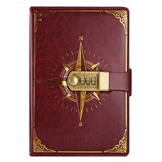 레더스 시크릿 비밀 일기장 잠금 다이어리, 버건디