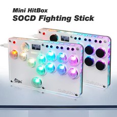 미니 히트박스 SOCD 파이팅 스틱 컨트롤러 PS4 PC 스위치 WASD SallyBox LED 조명 기계식 스위치 내장, 1개, 64.Cherry Slient Red - Tran Pu