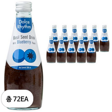 돌체리듬 바질씨드 드링크 블루베리맛, 290ml, 72개