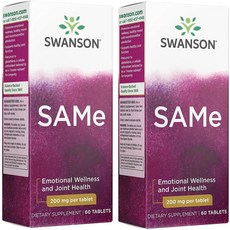 스완슨 SAMe S 아데노실 메티오닌 200mg 60정 2개팩, 2개