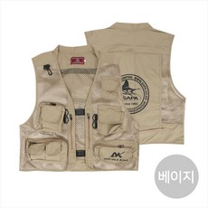 심쿵낚시- 더블킬 여름용 메쉬 조끼 베이지 XXXL 낚시조끼 등산, XL