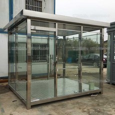 흡연부스 흡연실 스테인레스 스틸 구조 모바일 유리 집 공장 보초 공장 지역 야외 환경 보호 제조업체 사용자 정의