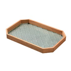 인테리어 우드 트레이 쟁반 빈티지 나무 유리 장식 서빙 플래터 테이블 장식품, primary color, 1개