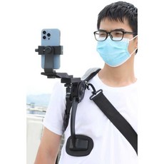 1인칭 시점 촬영 가슴 고정 하네스 라이브 방송 거치대 핸드폰 짐벌 고프로 밴드 홀더, 어깨받침 세트 (듀얼 카메라/액션카메라)