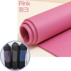 초암 요가매트 10mm 가방 포함 운동매트 두꺼운 폼롤러 필라테스 홈트, 핑크, 1개