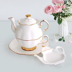 티백트레이+고원 엘린 티포원 300ml 1인용 티팟세트 도자기 티포트 찻잔, 엘린 티포원1P+티백트레이1P, 1개