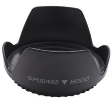 DC-SN 후드 62mm 스크류 마운트 플라워 크라운 렌즈 후드 꽃잎 캐논에 대 한 니콘 Tamron 시그마 소니 62mm 렌즈 블랙, 1개