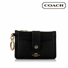 코치 [COACH] 크로스그레인 레더 어태치먼트 카드지갑_C6881 IMBLACK