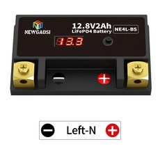 BMS 오토바이 시작 배터리 다리미 인산염 스쿠터 LiFePO4 YTX30L BS NE 30L 12 8V 256Wh CCA 750A, L Negative Positive, 1개