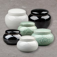 일반 소금단지 500g 600g 국산 도자기 고추장 꿀 항아리 경옥고 용기, 천목항아리 600g, 1개