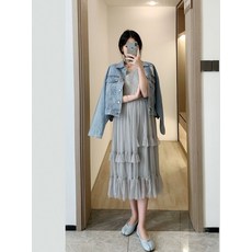 극찬베스트 임부복 봄 가을 데님 재킷 캉캉 쉬폰 원피스 임신복 투피스 산모복
