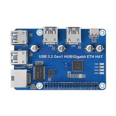 Waveshare USB 3.2 Gen1 및 기가비트 이더넷 HUB HAT 라즈베리 파이, 1개