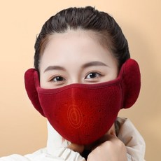 에어홀 등산 방한마스크 겨울 귀마개 일체형 마스크, 그레이