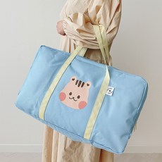 돗투돗 어린이집 컴팩트 낮잠이불 가방 아기 패드 일체형 가방, 귀염돗람이(블루)