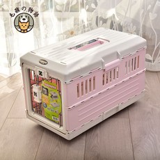 접이식 애견 이동 사각켄넬 휴대용 고양이 강아지 항공 폴딩 여행 가방, FC670, 2. 폴딩 박스 - 핑크, 1개