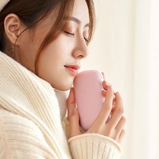 듀라맥스 휴대용 손난로 충전식 10000mAh 보조배터리 양면발열 DMO-009, 핑크