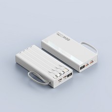 PYHO 보조 배터리 30000mah 대용량 66W 고속 충전 솔리드 보조 배터리, 흰색