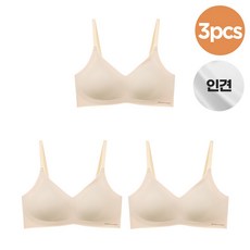 [크로커다일] 인견쿨 슬림 V넥 스트랍 오트밀베이지 브라 3pcs CDWBR1N85(3)