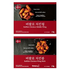 프리맥스 버팔로 치킨봉 치킨윙 2가지 1kg x 2봉지, 2개