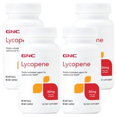 GNC 미국 지앤씨 4병 Lycopene 30MG Softgels 라이코펜 30mg 60정, 4개