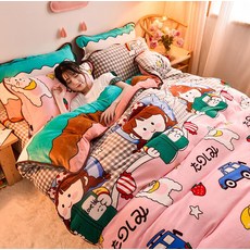 하비어클락 패밀리보드 도장침대 엔틱프레임디자인 플란넬 네 건 올가미 겨울 10 커버 골드 밍크 퍼 4종 두꺼운 7근, 사랑함 방 （승급 두꺼운 ）Q