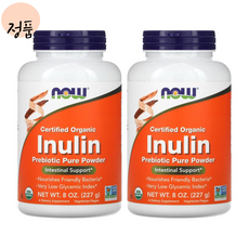 1+1 NOW FOODS 나우푸드 이눌린 올가닉 프리바이오틱스 순수 파우더 227g 블루 아가베 유산균