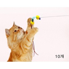  자극적인 구슬 방울 고양이낚시대 10EA 와이어스틱, 10개 