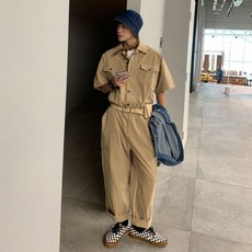 남자카키색점프슈트빅사이즈