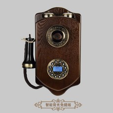 해외 엔틱전화기 유럽식 빈티지 우드 벽걸이 구형 스핀 앤티크 호텔 크리에이티브 무선 카드 유선-542231, 02.유선 스마트 백라이트 스피커, 단일옵션