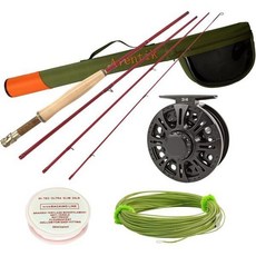 Shark Shooter 샤크 슈터 아벤틱 S 유리 섬유 플라이 로드 매력적인 투명 컬러 낚시 키트, 6'6'' LW3 4SEC, 6'6'' LW3 4SEC, Dark red