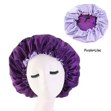 캡 더블 레이어 보닛 넥타이 헤어 헤어케어 모자를 쓰고 실린더, 7.Purple