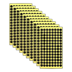 이음모음 원형 도트 스티커 10mm, 10장 (1120개입), 1세트, 프리미엄 검정