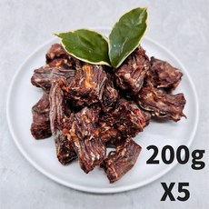 강아지 오리목뼈 국내산 수제간식 커팅, 5개, 200g
