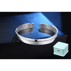 르떼르넬 JSWB066 Silver 기본 베이직 민자 민무늬 반야심경 각인 절 불교 여자 실버 뱅글 팔찌 은팔찌