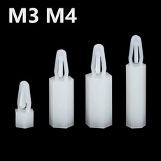 나일론 스탠드오프 포스트 육각 나사 스페이서 PCB 마더보드 회로 기판 스페이서 고정 클립 필러 M3 M4 50, 18mm, M3 50Pcs, 50개