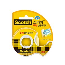 스카치 양면 테이프 디스펜서 136 12mm x 6.35m, 투명, 4개