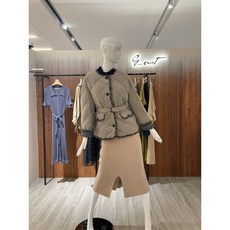 [갤러리아] 지컷[11/20예약출고][20겨울기획]트위드트리밍노카라구스패딩(7250417002)(72504-17002)