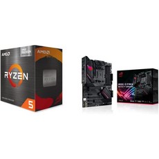 AMD 라이젠 5 5600G 6코어 12스레드 잠금 해제 라데온 그래픽스 데스크톱 프로세서, Processor + ROG Strix B550-F M - 라이젠55600g