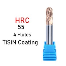 볼비트 세트 XUHAN 볼 코 엔드 밀 텅스텐 카바이드 커터 CNC 라우터 비트 밀링 공구 R0.5 6mm 8mm 10mm HRC50 55 65 2 4 플루트, [15] R0.2X4DX50L, [04] HRC55-4F, [01] 1PCS, 1개