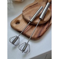 반자동 미니 스텐 304 우유 계란 거품기 2P 세트, 2개