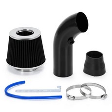 VR 범용 에어 필터 냉기 흡입 파이프 터보 유도 튜브 키트 콘 AIT28 + IMK14 3 인치 76mm, Black, 6) Black