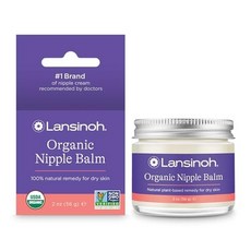 Lansinoh Organic Nipple Balm Breastfeeding Essentials 2 Ounces Lansinoh 유기농 젖꼭지 밤 모유 수유 필수품 2온스, 1개