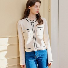 룩캐스트 핑크 에리카 라인 니트 가디건 / PINK ERICA LINE KNIT CARDIGAN