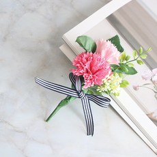 모리앤 [모리앤]비누꽃 카네이션 코사지 브로치 어버이날, 핑크 카네이션 코사지