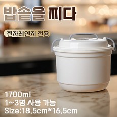 전자레인지용 미니 간편한 밥솥 자취생 밥솥 휴대용 주방 요리 도구, 1개, 1700ml