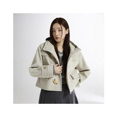 스파오 여성 후드 숏 더플 코트SPJWD4TG01 33Oatmeal Melange 200174