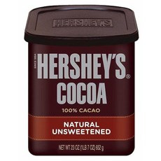 HERSHEYS 천연 무가당 코코아 글루텐 프리 652g23온스 캔, 1개, 652g, 1개입