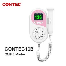 태아심장소리 태아심음측정기 태동측정기 CONTEC10B 태아 도플러 아기 심장 박동 모니터 2MHZ 임신 초음파 기계 컬러 LCD 백라이트 디스플레이, 1.Fetal Doppler